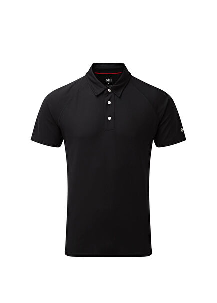 Men's UV Tec Black Polo Yaka Kısa Kollu Erkek T-shirt