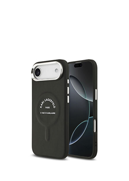 iPhone 17 Air Metal Kamera ve Buton Tasarımlı Paris RSG PU Deri Magsafe Uyumlu Telefon Kılıfı