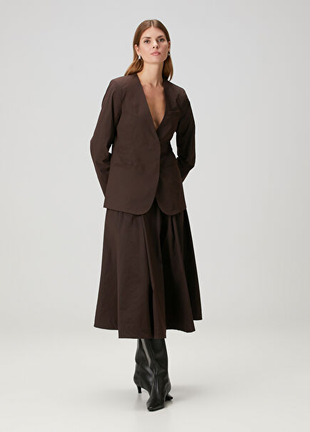 Novo Brown Midi Skirt