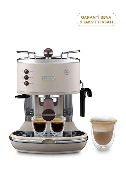 Icona Vintage Bej ECOV311.BG Manuel Espresso Kahve Makinesi