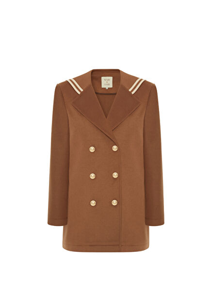 Binocular Tan Long Sleeve Mini Women's Dress