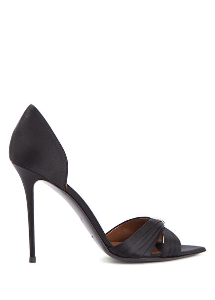 Lumière Black Satin High Heel Shoes
