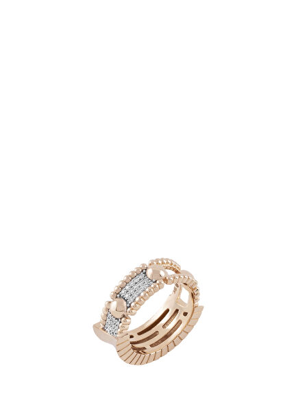 Trio Beads Arc Pırlantalı Kadın Altın Serçe Yüzük