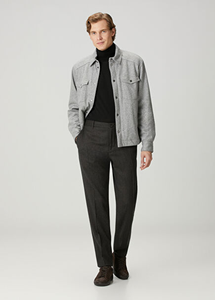 Koyu Kahverengi Yün Pantolon