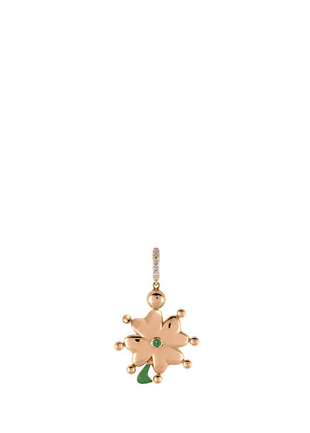 Wish Me Clover Charm with 14K Gold Diamonds