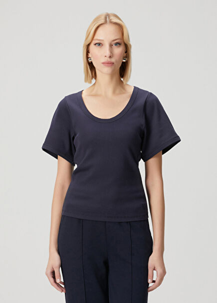 Lunai Lacivert Organik Pamuk T-shirt