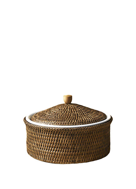 Büyük Dikdörtgen Rattan Fırın Kabı