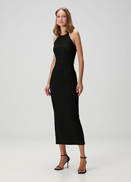 Black Midi Evening Dress