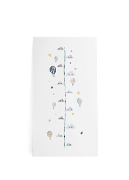 Suluboya Balon & Yıldız Boy Ölçme Çocuk Odası Duvar Etiketi