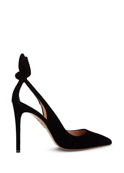 Bow Tie Siyah Süet Stiletto