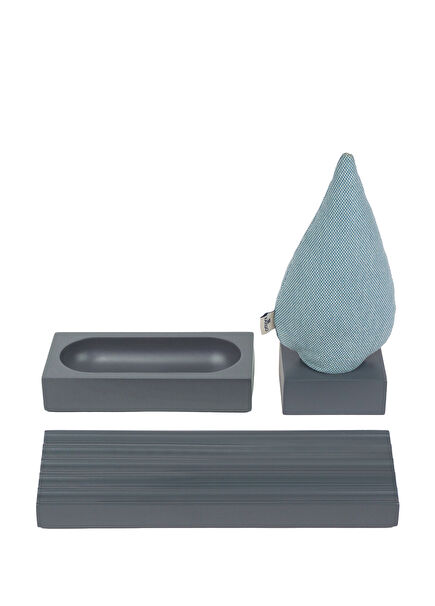 Woody Grey Blue Spruce Office Set of 3