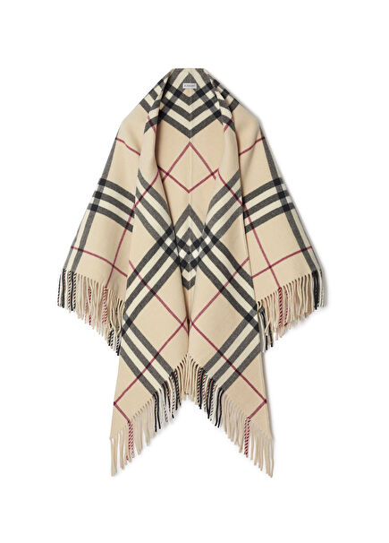 Gnt Cream Color Wool Women's Poncho