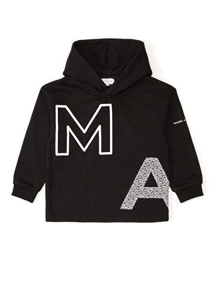 Siyah Kapüşonlu Erkek Çocuk Sweatshirt