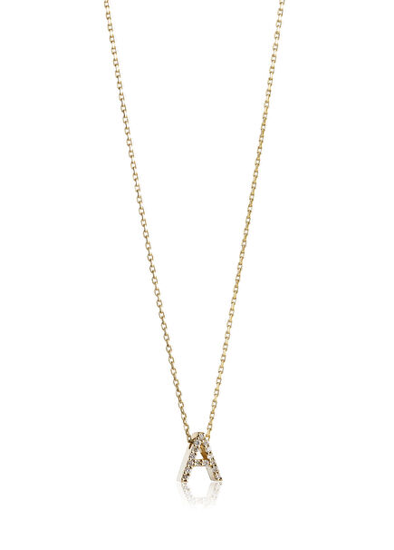 Mini Initial Diamonds Women's Gold Necklace