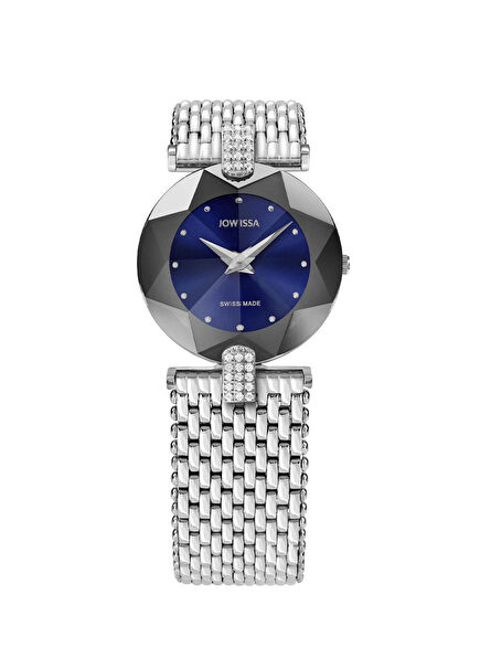 Facet Strass Swiss Made Silver Steel Ladies' Watch