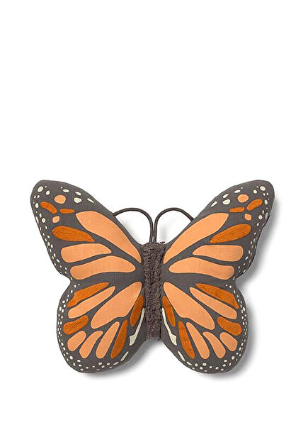 Butterfly Orange Cotton Kids Pillow 42 x 35 cm