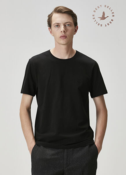 Siyah Logo Baskılı T-shirt