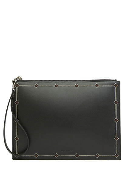 Black Men's Leather Hand Portfolio