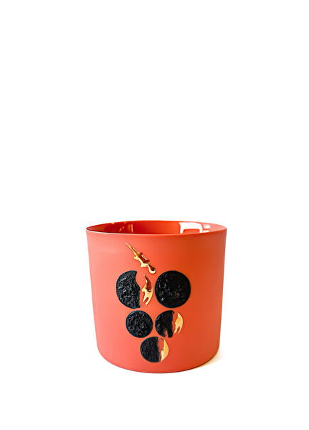 Orange Porcelain Handleless Mug