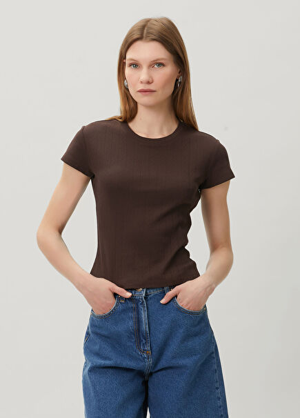Hearts in a Row Mini Kahve T-shirt