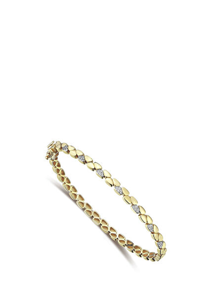 Path Of Self Thin Diamond Stone 14K Gold Women's Bracelet