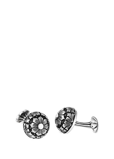 Engraved Sphere Fx Silver Cufflink