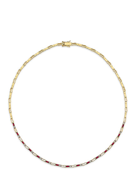 Women's Gold Necklace With Monoglam Diamonds