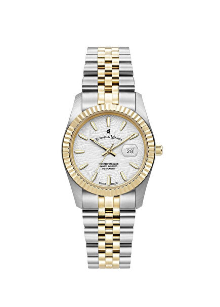 JWL01801 Metallic Gray/Gold Color Steel Women's Wristwatch