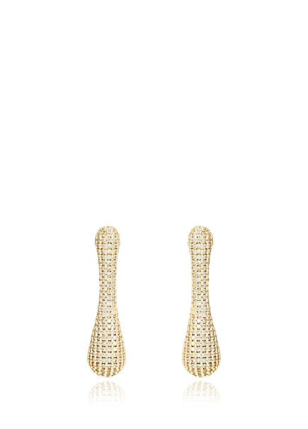 Gold Zircon Drop Women's Earrings