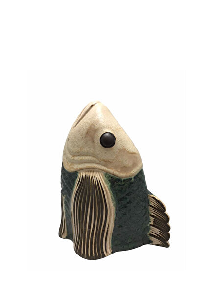 Colorblocked Ceramic Fish Object