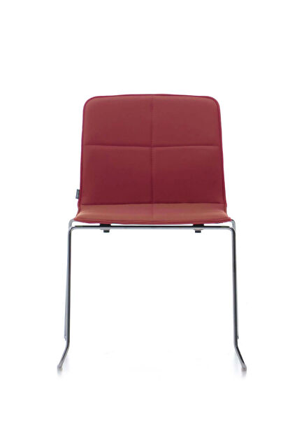 Eon Kızak Ayaklı Kırmızı Metal Çalışma Sandalyesi