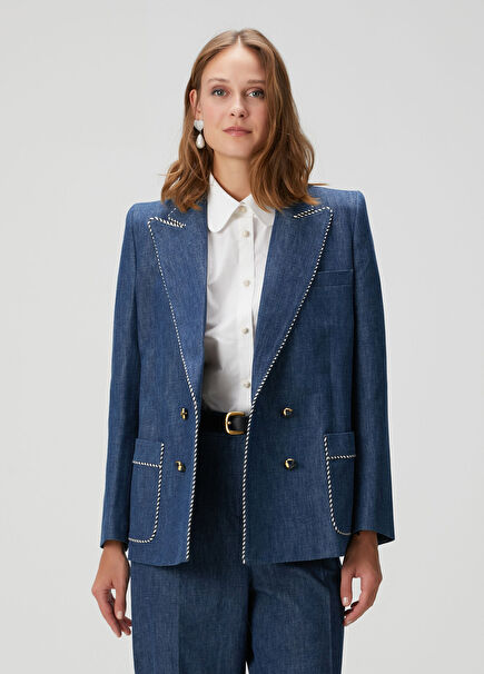 Lacivert Denim Ceket