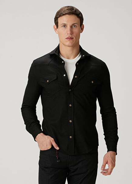 Black Wool Shirt