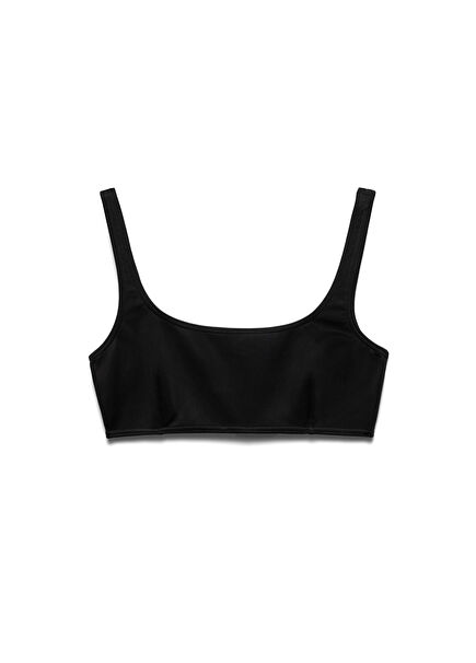 Siyah İnterlok Kumaş Kadın Bikini Üstü