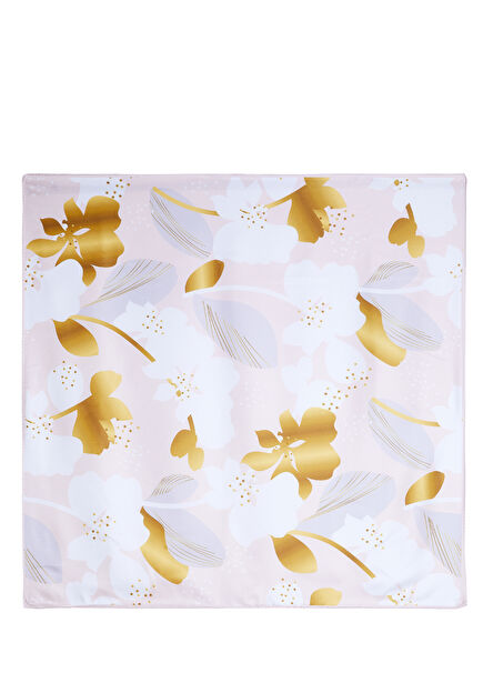 Pembe Beyaz Desenli Eşarp