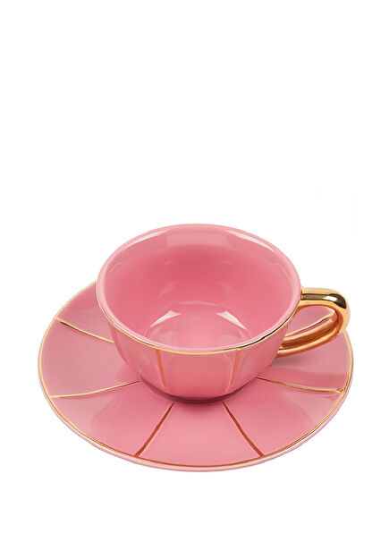 Rosa Pink Ceramic Teacup and Saucer