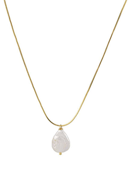 Bella Pearl Embellished Gold Plated Brass Necklace