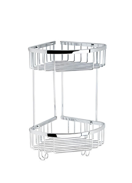 Krom Köşe 2'li Duş Rafı