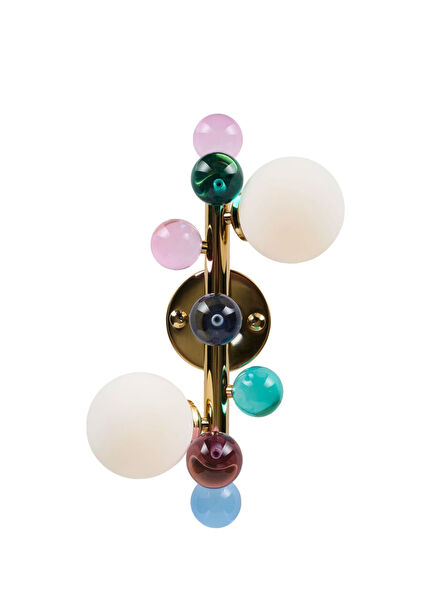 Bubble Lamp Soft Gold Metal Opaque Sconce