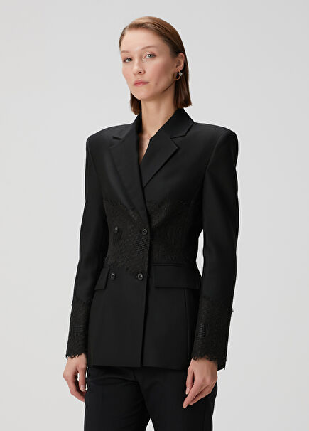 Black Double-Breasted Blazer