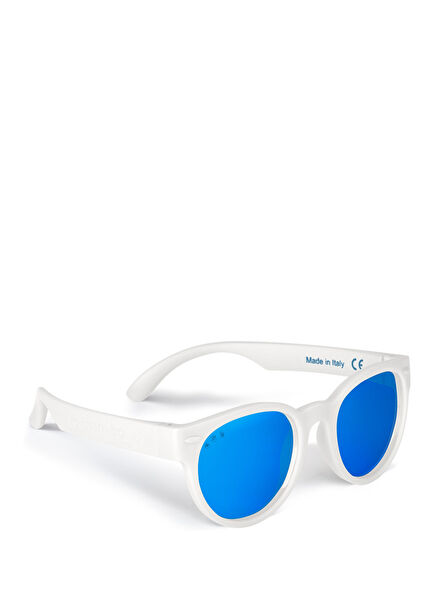 Round Model Ice White Mirrored Children's Sunglasses