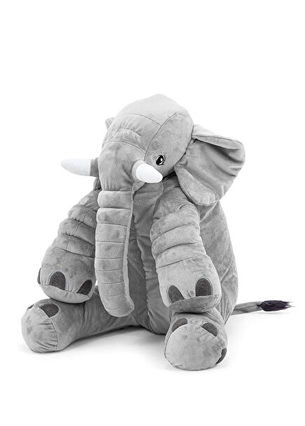 Grey Oversized Plush Elephant Sleeping & Playmate