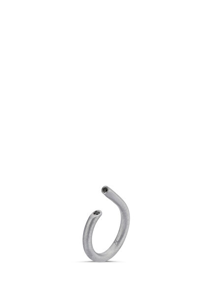 Straw Siyah Pırlanta Taşlı 925 Ayar Gümüş Erkek Yüzük 