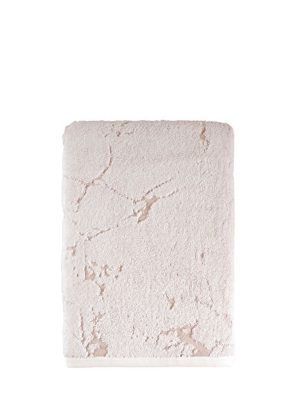 Marble Krem Jakarlı %100 Pamuk Banyo Havlusu 70 x 140 cm
