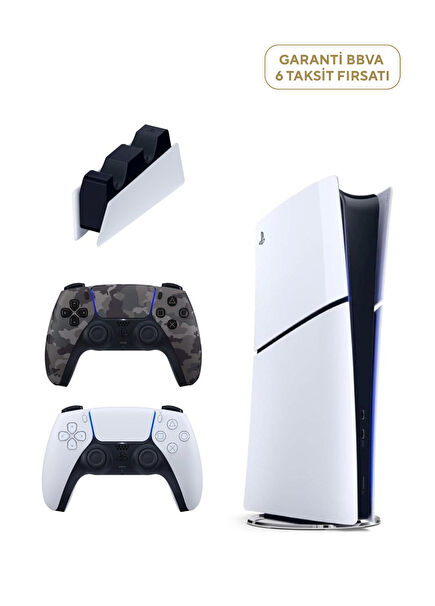 PlayStation 5 Slim Digital Edition Game Console + 2nd PS5 Controller + PS5 Charging Station