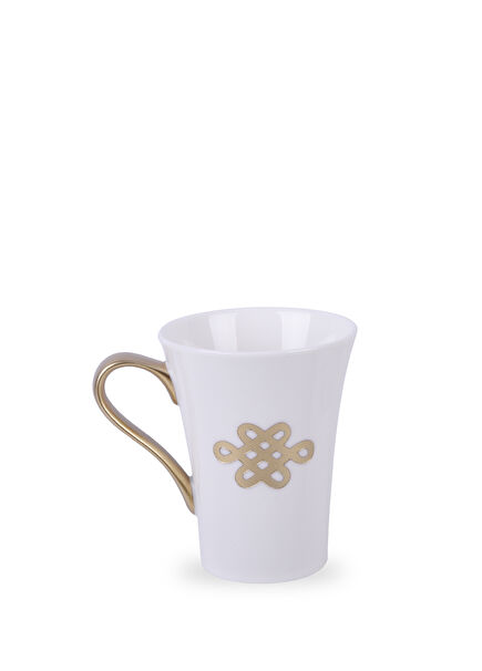 Mistik Düğüm Beyaz Porselen Kupa