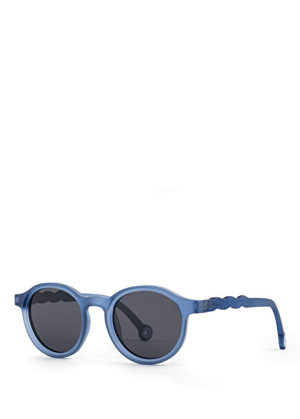 Seaside Stripes Navy Blue Oval Unisex Sunglasses