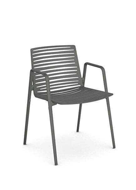 Zebra Metallic Grey Armchair