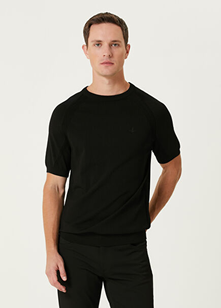 Black Short Sleeve Sweater