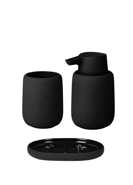 Sono Black Ceramic Soap Dispenser